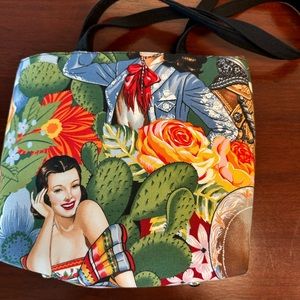 CACTI & COWGIRL PURSE.  fabric handbag.